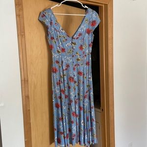 Urban outfitters blue floral midi dress